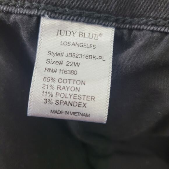 Judy Blue Size 22W Black Skinny Fit Button Fly Jeans Stretch Casual Every Day - Picture 8 of 9
